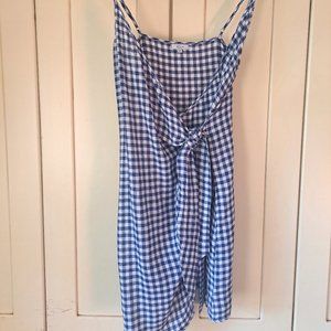 Rails Blue & White gingham print wrap dress Size Med